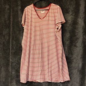 Red and White Striped Sleepshirt